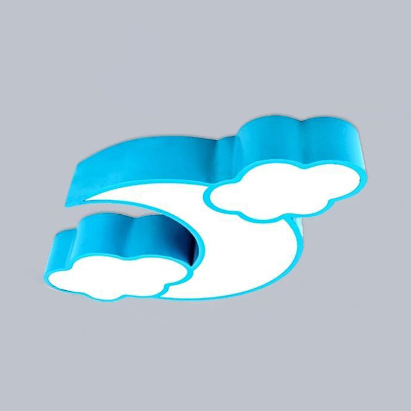 Acrylic Cloud-Themed Ceiling Light Cartoon Flush Mount Ceiling Light for for Classroom Child's Bedroom Clearhalo 'Ceiling Lights' 'Close To Ceiling Lights' 'Close to ceiling' 'Flush mount' Lighting' 202386