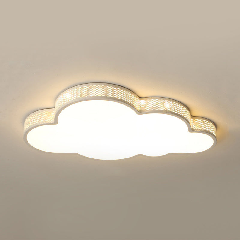 Kid Bedroom Cloud-Themed Ceiling Flush Mount Acrylic Art Deco Flush Mount Ceiling Light White Warm Clearhalo 'Ceiling Lights' 'Close To Ceiling Lights' 'Close to ceiling' 'Flush mount' Lighting' 202413