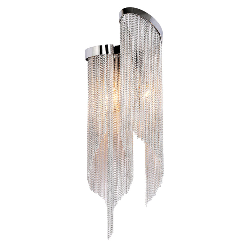 Tassel Chain Aluminum Wall Light Sconce Modernist 2 Bulbs Wall Mounted Lamp for Living Room Clearhalo 'Cast Iron' 'Glass' 'Industrial' 'Modern wall lights' 'Modern' 'Tiffany' 'Traditional wall lights' 'Wall Lamps & Sconces' 'Wall Lights' Lighting' 2024193