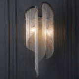 Aluminum Stream Wall Sconce Light Minimalist 2-Bulb Silver Wall Mount Lamp for Bedside Clearhalo 'Cast Iron' 'Glass' 'Industrial' 'Modern wall lights' 'Modern' 'Tiffany' 'Traditional wall lights' 'Wall Lamps & Sconces' 'Wall Lights' Lighting' 2024200