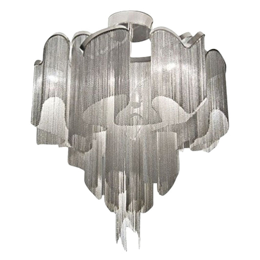 Twisted Living Room Semi Flush Aluminum LED Contemporary Ceiling Light Fixture Clearhalo 'Ceiling Lights' 'Close To Ceiling Lights' 'Close to ceiling' 'Semi-flushmount' Lighting' 2024259