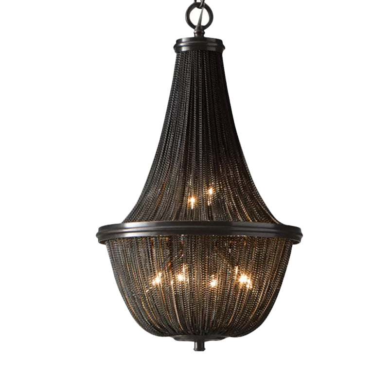 Simplicity Basket Shade Chandelier Lamp Aluminum Living Room LED Hanging Ceiling Light in Bronze Clearhalo 'Ceiling Lights' 'Chandeliers' 'Modern Chandeliers' 'Modern' Lighting' 2024286