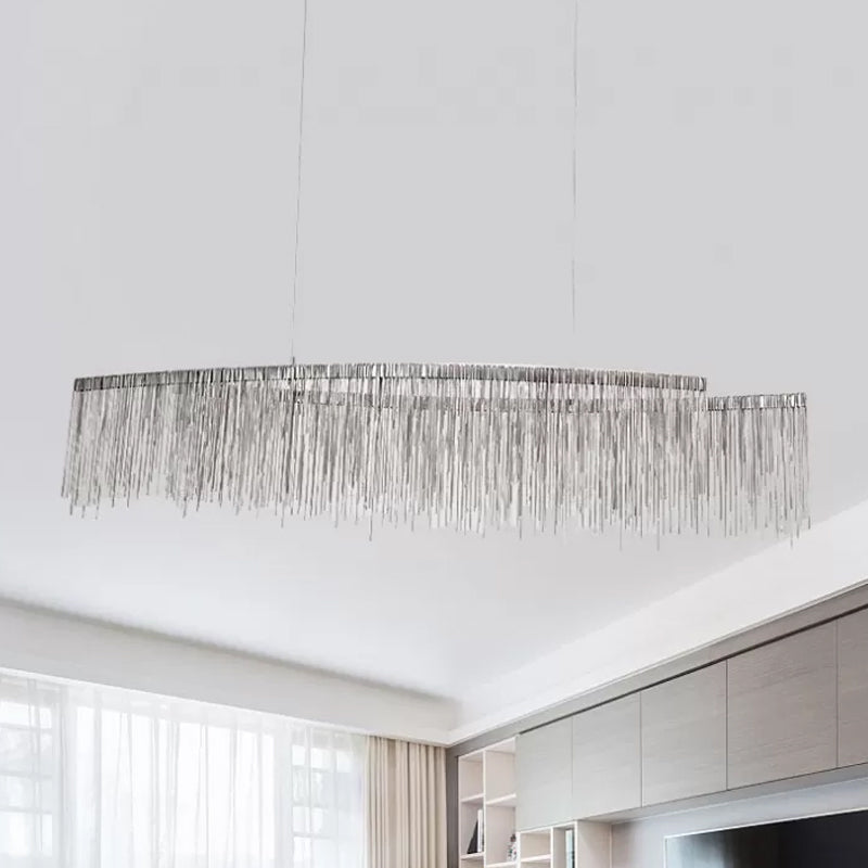 Modernism LED Ceiling Chandelier Linear Drop Pendant with Aluminum Shade for Living Room Clearhalo 'Ceiling Lights' 'Chandeliers' 'Modern Chandeliers' 'Modern' Lighting' 2024355