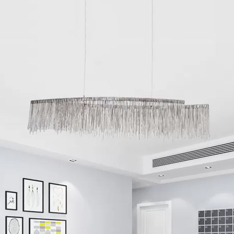 Modernism LED Ceiling Chandelier Linear Drop Pendant with Aluminum Shade for Living Room Clearhalo 'Ceiling Lights' 'Chandeliers' 'Modern Chandeliers' 'Modern' Lighting' 2024356