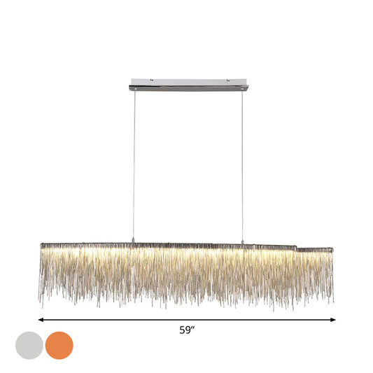 Modernism LED Ceiling Chandelier Linear Drop Pendant with Aluminum Shade for Living Room Clearhalo 'Ceiling Lights' 'Chandeliers' 'Modern Chandeliers' 'Modern' Lighting' 2024360