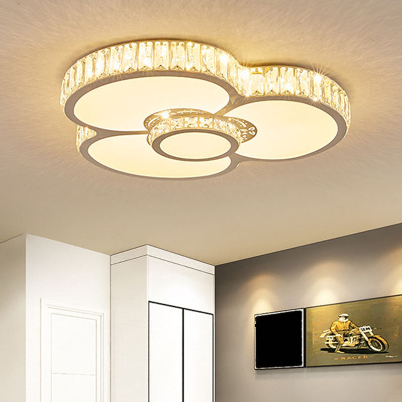Twisting Flush Mount Lighting Simple Acrylic LED Bedroom Ceiling Light Fixture with Clear Crystal Trim Clear A Clearhalo 'Ceiling Lights' 'Close To Ceiling Lights' 'Close to ceiling' 'Flush mount' Lighting' 2024419