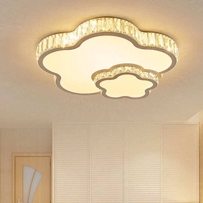 Twisting Flush Mount Lighting Simple Acrylic LED Bedroom Ceiling Light Fixture with Clear Crystal Trim Clear B Clearhalo 'Ceiling Lights' 'Close To Ceiling Lights' 'Close to ceiling' 'Flush mount' Lighting' 2024433