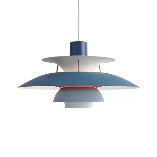 Metal Tiered Pendulum Light Simplicity 1 Head Ceiling Suspension Lamp for Dining Room Blue Clearhalo 'Ceiling Lights' 'Modern Pendants' 'Modern' 'Pendant Lights' 'Pendants' Lighting' 2024586