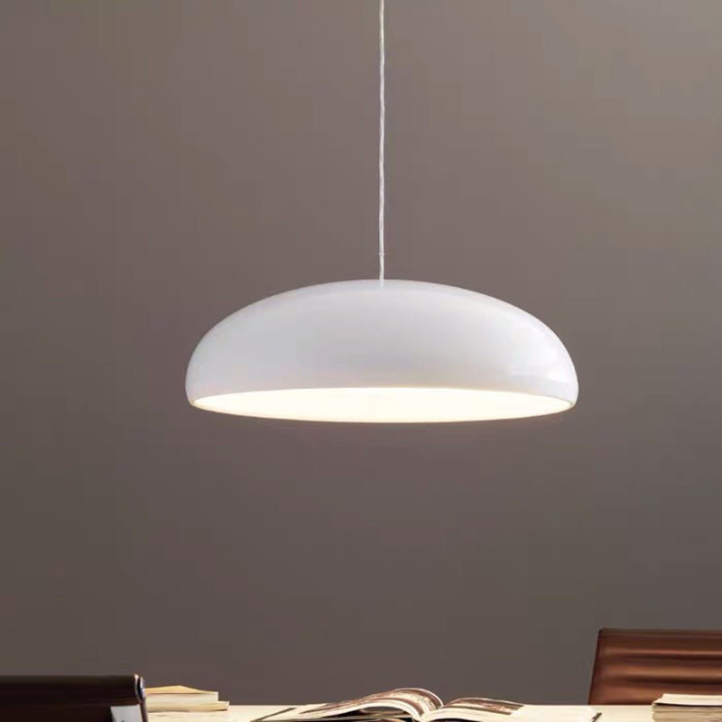 Bowl Shade Drop Pendant Modernist Metal 1 Light Suspension Light for Dining Room White Clearhalo 'Ceiling Lights' 'Modern Pendants' 'Modern' 'Pendant Lights' 'Pendants' Lighting' 2024630