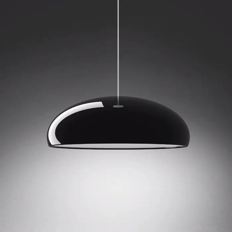 Bowl Shade Drop Pendant Modernist Metal 1 Light Suspension Light for Dining Room Black Clearhalo 'Ceiling Lights' 'Modern Pendants' 'Modern' 'Pendant Lights' 'Pendants' Lighting' 2024634