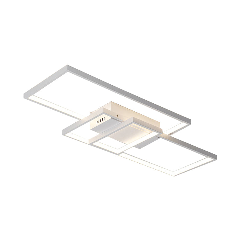 33.5"/41" Wide Traverse Flush Ceiling Light Contemporary Acrylic LED Black/White Flushmount Lighting in Warm/White/Natural Light Clearhalo 'Ceiling Lights' 'Close To Ceiling Lights' 'Close to ceiling' 'Flush mount' Lighting' 202465