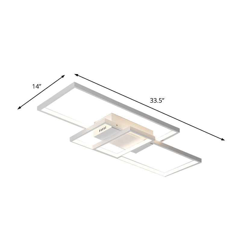 33.5"/41" Wide Traverse Flush Ceiling Light Contemporary Acrylic LED Black/White Flushmount Lighting in Warm/White/Natural Light Clearhalo 'Ceiling Lights' 'Close To Ceiling Lights' 'Close to ceiling' 'Flush mount' Lighting' 202466