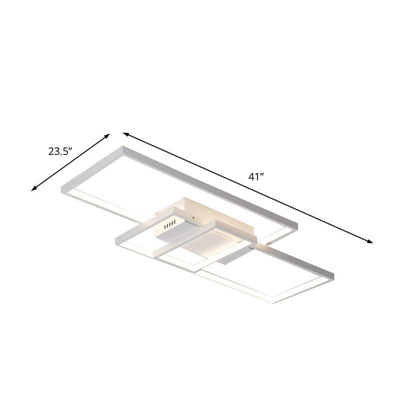 33.5"/41" Wide Traverse Flush Ceiling Light Contemporary Acrylic LED Black/White Flushmount Lighting in Warm/White/Natural Light Clearhalo 'Ceiling Lights' 'Close To Ceiling Lights' 'Close to ceiling' 'Flush mount' Lighting' 202467