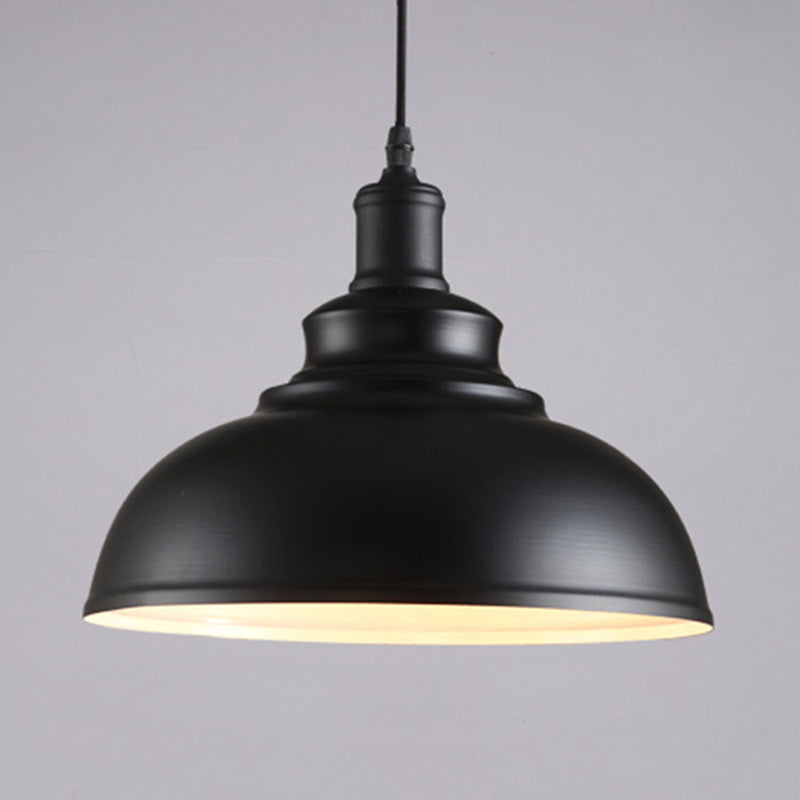 Black Bowl Suspension Light Fixture Industrial Style Metal 1-Bulb Dining Room Hanging Lamp Kit Clearhalo 'Art Deco Pendants' 'Black' 'Cast Iron' 'Ceiling Lights' 'Ceramic' 'Crystal' 'Industrial Pendants' 'Industrial' 'Metal' 'Middle Century Pendants' 'Pendant Lights' 'Pendants' 'Rustic Pendants' 'Tiffany' Lighting' 2024692