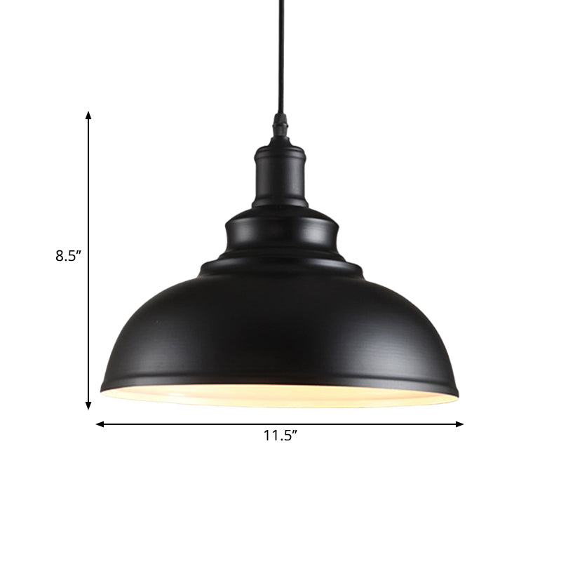 Black Bowl Suspension Light Fixture Industrial Style Metal 1-Bulb Dining Room Hanging Lamp Kit Clearhalo 'Art Deco Pendants' 'Black' 'Cast Iron' 'Ceiling Lights' 'Ceramic' 'Crystal' 'Industrial Pendants' 'Industrial' 'Metal' 'Middle Century Pendants' 'Pendant Lights' 'Pendants' 'Rustic Pendants' 'Tiffany' Lighting' 2024693