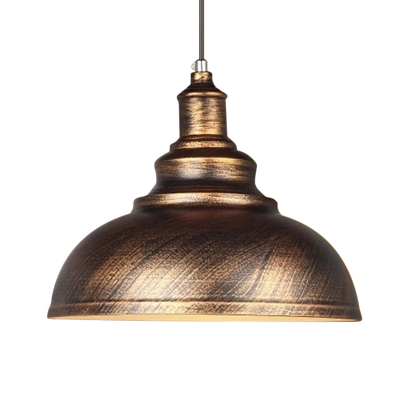 1 Head Metallic Drop Pendant Rustic Bowl Shade Dining Room Hanging Ceiling Light Clearhalo 'Art Deco Pendants' 'Black' 'Cast Iron' 'Ceiling Lights' 'Ceramic' 'Crystal' 'Industrial Pendants' 'Industrial' 'Metal' 'Middle Century Pendants' 'Pendant Lights' 'Pendants' 'Rustic Pendants' 'Tiffany' Lighting' 2024702