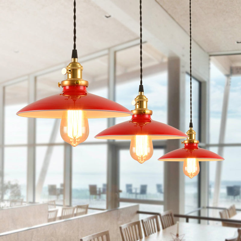 1-Head Drop Pendant Warehouse Saucer Metallic Hanging Light Fixture for Dining Room Clearhalo 'Art Deco Pendants' 'Black' 'Cast Iron' 'Ceiling Lights' 'Ceramic' 'Crystal' 'Industrial Pendants' 'Industrial' 'Metal' 'Middle Century Pendants' 'Pendant Lights' 'Pendants' 'Rustic Pendants' 'Tiffany' Lighting' 2024773