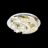 Chrome Moon and Star Flush Light Contemporary Clear Crystal LED Close to Ceiling Lamp Clearhalo 'Ceiling Lights' 'Close To Ceiling Lights' 'Close to ceiling' 'Flush mount' Lighting' 2024815