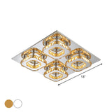 Block Flush Ceiling Light Modern Style Faceted Crystal Chrome Flushmount Lighting Clearhalo 'Ceiling Lights' 'Close To Ceiling Lights' 'Close to ceiling' 'Flush mount' Lighting' 2024906