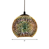 Textured Glass Global Drop Lamp Contemporary 1 Head Pendant Lighting Fixture in Gold Clearhalo 'Ceiling Lights' 'Glass shade' 'Glass' 'Modern Pendants' 'Modern' 'Pendant Lights' 'Pendants' Lighting' 2025096