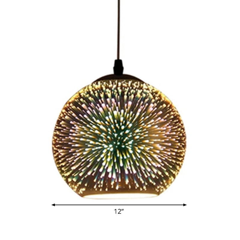 Textured Glass Global Drop Lamp Contemporary 1 Head Pendant Lighting Fixture in Gold Clearhalo 'Ceiling Lights' 'Glass shade' 'Glass' 'Modern Pendants' 'Modern' 'Pendant Lights' 'Pendants' Lighting' 2025098