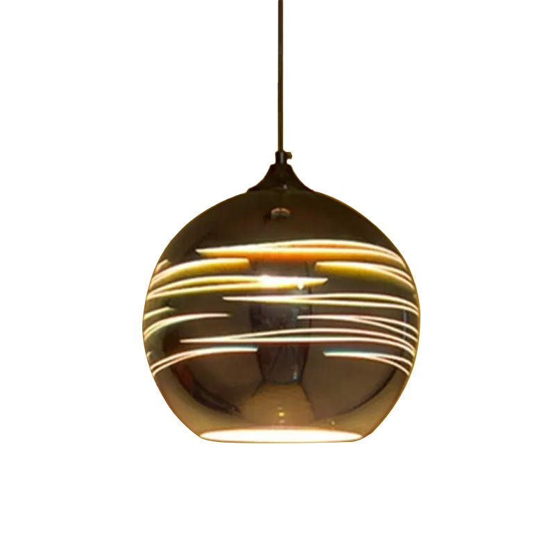 Textured Glass Global Drop Lamp Contemporary 1 Head Pendant Lighting Fixture in Gold Clearhalo 'Ceiling Lights' 'Glass shade' 'Glass' 'Modern Pendants' 'Modern' 'Pendant Lights' 'Pendants' Lighting' 2025100