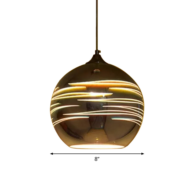 Textured Glass Global Drop Lamp Contemporary 1 Head Pendant Lighting Fixture in Gold Clearhalo 'Ceiling Lights' 'Glass shade' 'Glass' 'Modern Pendants' 'Modern' 'Pendant Lights' 'Pendants' Lighting' 2025101