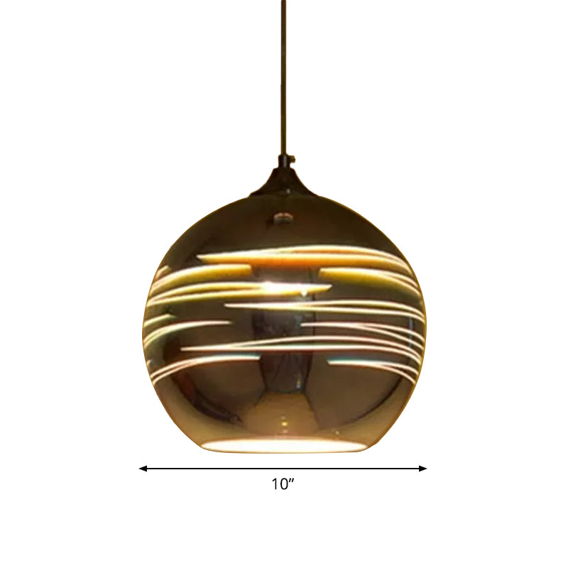 Textured Glass Global Drop Lamp Contemporary 1 Head Pendant Lighting Fixture in Gold Clearhalo 'Ceiling Lights' 'Glass shade' 'Glass' 'Modern Pendants' 'Modern' 'Pendant Lights' 'Pendants' Lighting' 2025102