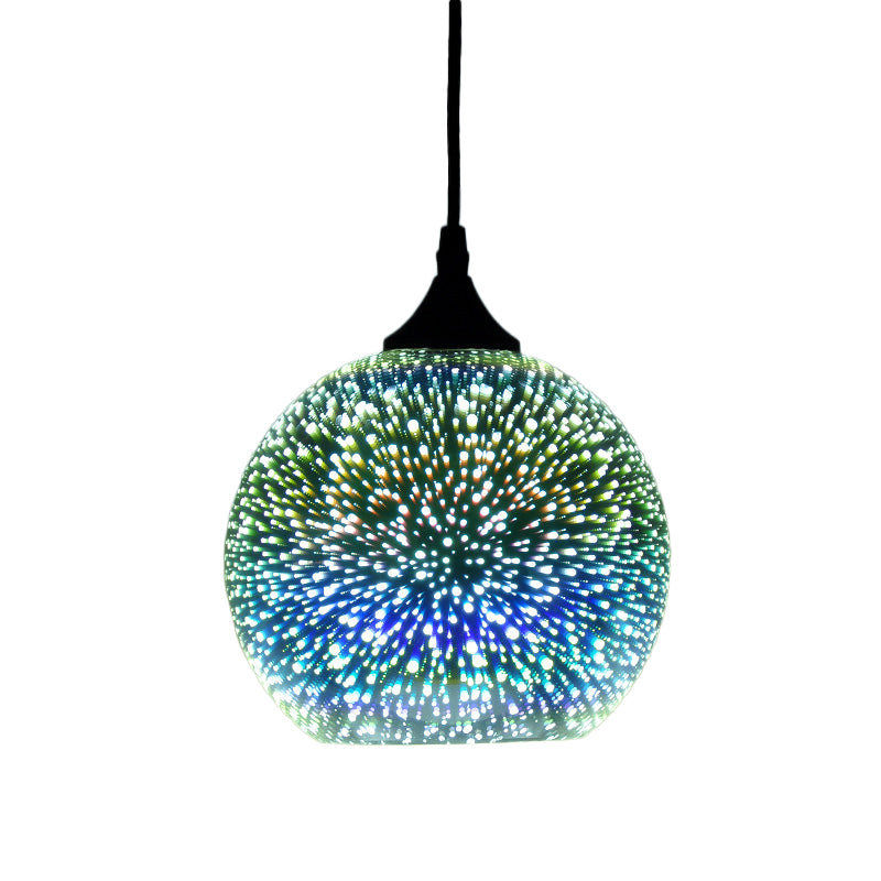 Geometry Dining Room Pendant Lamp 3D Firework Glass 1 Bulb Modern Hanging Light Fixture Clearhalo 'Ceiling Lights' 'Glass shade' 'Glass' 'Modern Pendants' 'Modern' 'Pendant Lights' 'Pendants' Lighting' 2025107