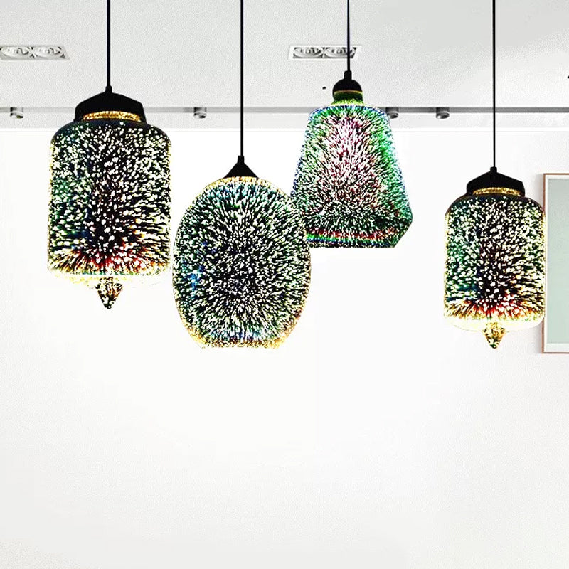 3D Glass Geometry Drop Pendant Modernist 1-Light Pendulum Light for Living Room Clearhalo 'Ceiling Lights' 'Glass shade' 'Glass' 'Modern Pendants' 'Modern' 'Pendant Lights' 'Pendants' Lighting' 2025115