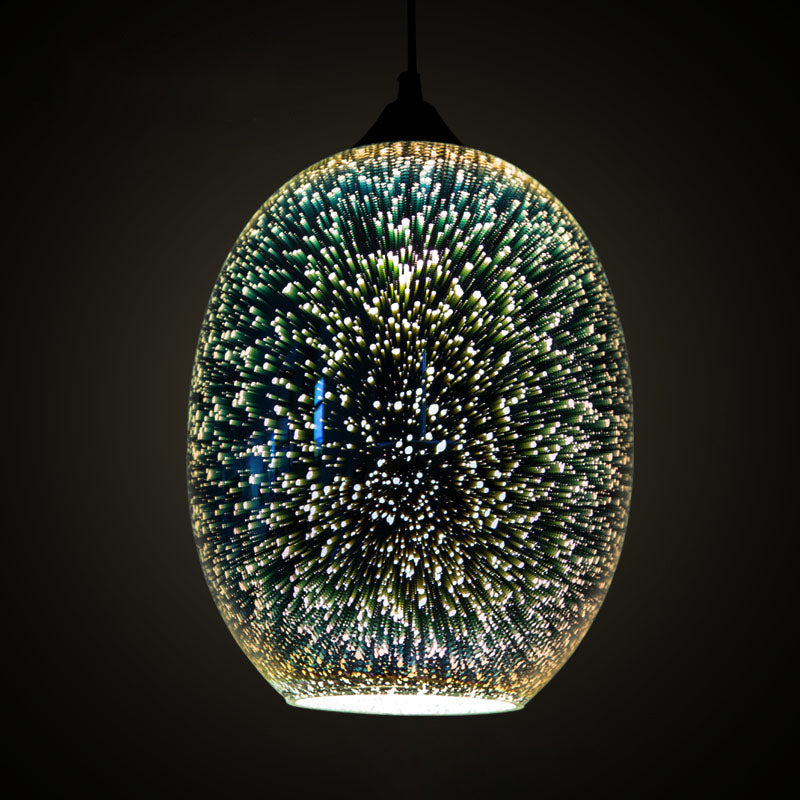 3D Glass Geometry Drop Pendant Modernist 1-Light Pendulum Light for Living Room Clearhalo 'Ceiling Lights' 'Glass shade' 'Glass' 'Modern Pendants' 'Modern' 'Pendant Lights' 'Pendants' Lighting' 2025117