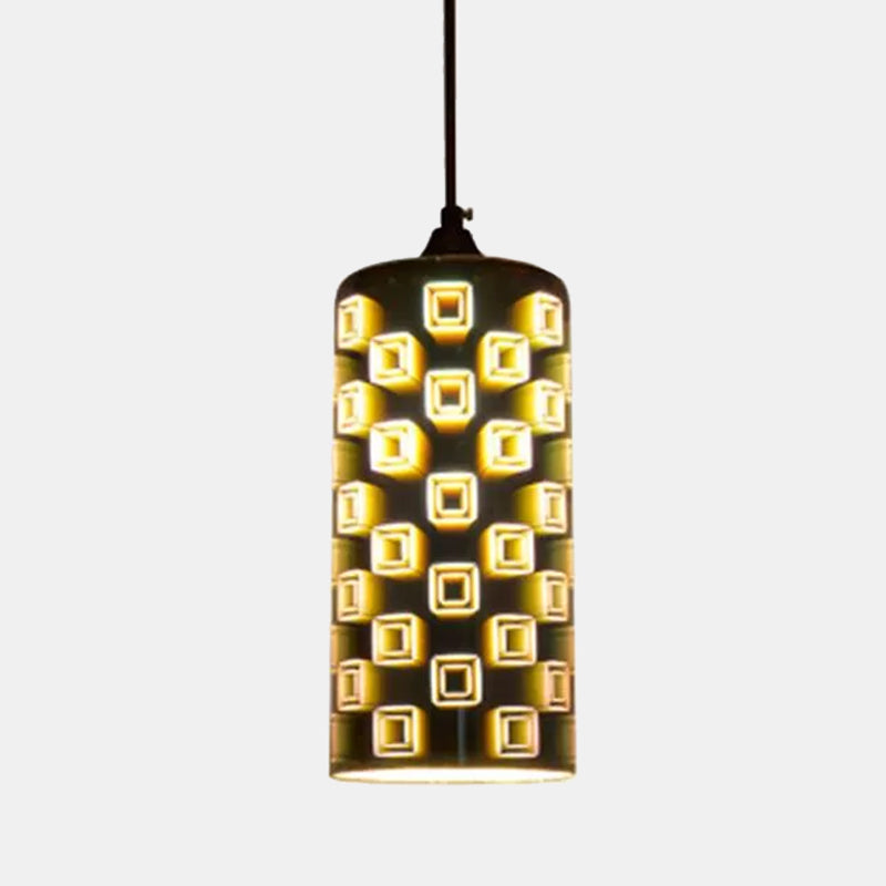 3D Glass Geometry Drop Pendant Modernist 1-Light Pendulum Light for Living Room Clearhalo 'Ceiling Lights' 'Glass shade' 'Glass' 'Modern Pendants' 'Modern' 'Pendant Lights' 'Pendants' Lighting' 2025130