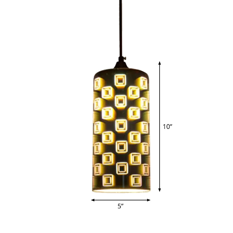 3D Glass Geometry Drop Pendant Modernist 1-Light Pendulum Light for Living Room Clearhalo 'Ceiling Lights' 'Glass shade' 'Glass' 'Modern Pendants' 'Modern' 'Pendant Lights' 'Pendants' Lighting' 2025131