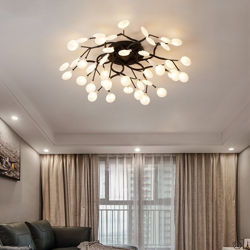 Firefly Flush Ceiling Light Contemporary Metal Living Room LED Flush Mount Lighting 42 Black White Clearhalo 'Ceiling Lights' 'Close To Ceiling Lights' 'Close to ceiling' 'Flush mount' Lighting' 2025267