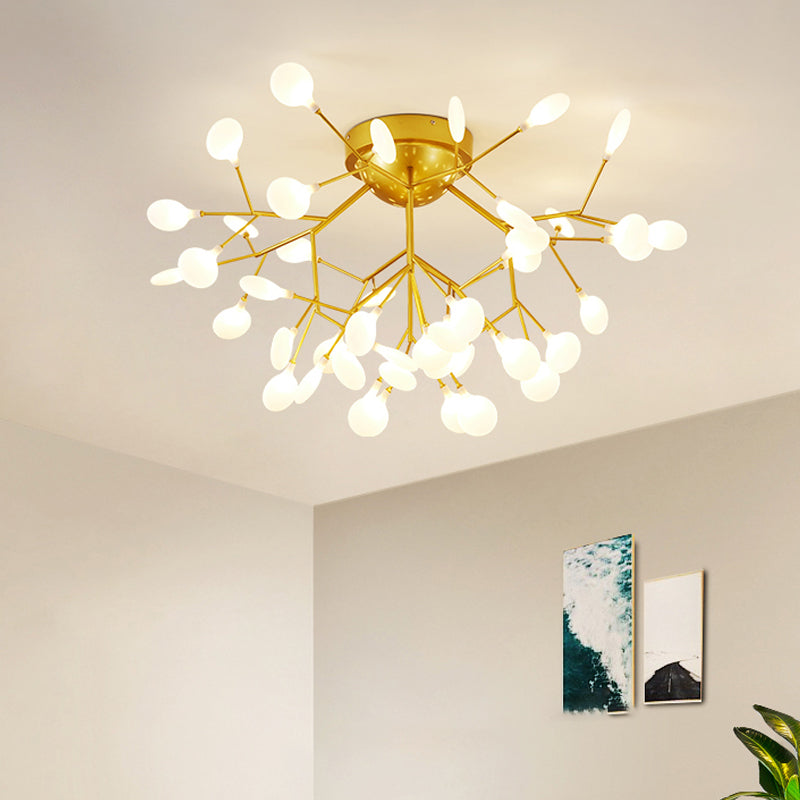 Nordic Heracleum Flush Light Fixture Metal Living Room LED Ceiling Flush Mount in Brass Clearhalo 'Ceiling Lights' 'Close To Ceiling Lights' 'Close to ceiling' 'Flush mount' Lighting' 2025286