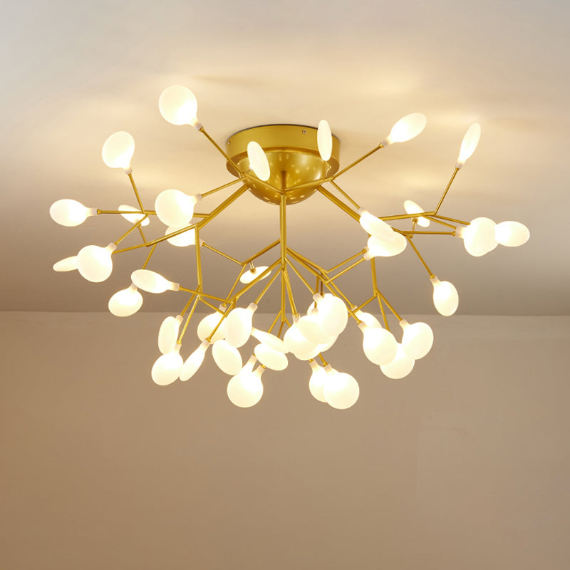 Nordic Heracleum Flush Light Fixture Metal Living Room LED Ceiling Flush Mount in Brass Clearhalo 'Ceiling Lights' 'Close To Ceiling Lights' 'Close to ceiling' 'Flush mount' Lighting' 2025287