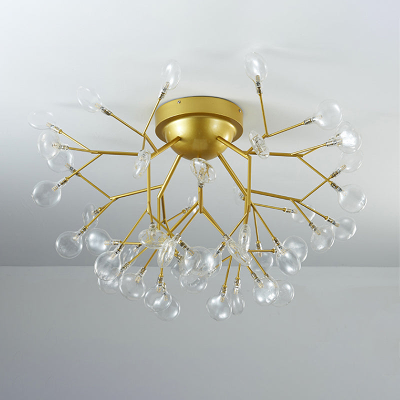 Nordic Heracleum Flush Light Fixture Metal Living Room LED Ceiling Flush Mount in Brass Clearhalo 'Ceiling Lights' 'Close To Ceiling Lights' 'Close to ceiling' 'Flush mount' Lighting' 2025292