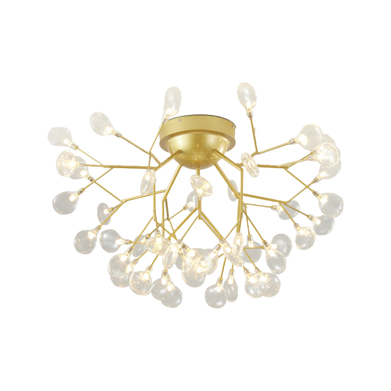 Nordic Heracleum Flush Light Fixture Metal Living Room LED Ceiling Flush Mount in Brass Clearhalo 'Ceiling Lights' 'Close To Ceiling Lights' 'Close to ceiling' 'Flush mount' Lighting' 2025293