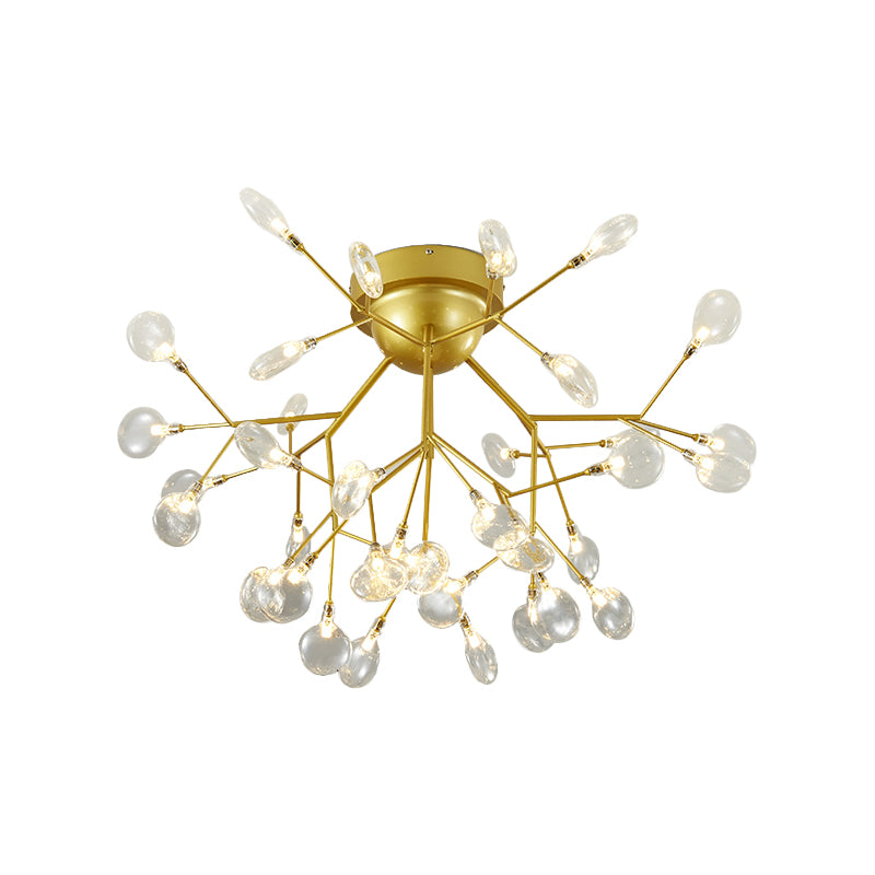 Nordic Heracleum Flush Light Fixture Metal Living Room LED Ceiling Flush Mount in Brass Clearhalo 'Ceiling Lights' 'Close To Ceiling Lights' 'Close to ceiling' 'Flush mount' Lighting' 2025296