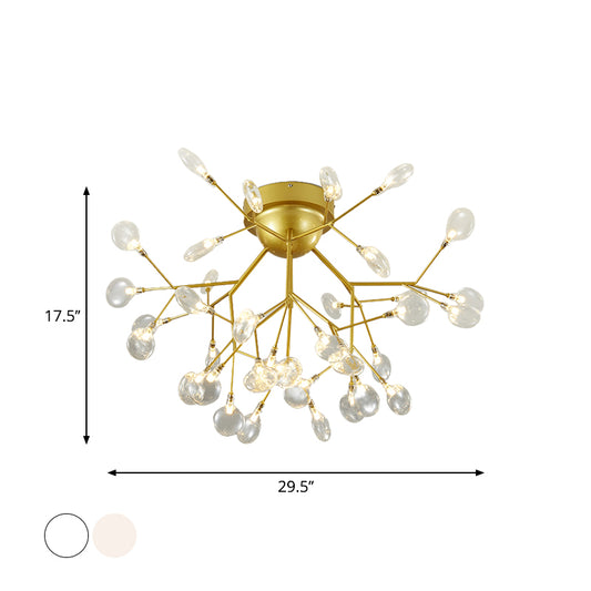 Nordic Heracleum Flush Light Fixture Metal Living Room LED Ceiling Flush Mount in Brass Clearhalo 'Ceiling Lights' 'Close To Ceiling Lights' 'Close to ceiling' 'Flush mount' Lighting' 2025298