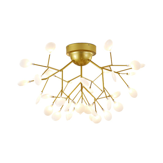 Nordic Heracleum Flush Light Fixture Metal Living Room LED Ceiling Flush Mount in Brass 36 Brass White Clearhalo 'Ceiling Lights' 'Close To Ceiling Lights' 'Close to ceiling' 'Flush mount' Lighting' 2025299