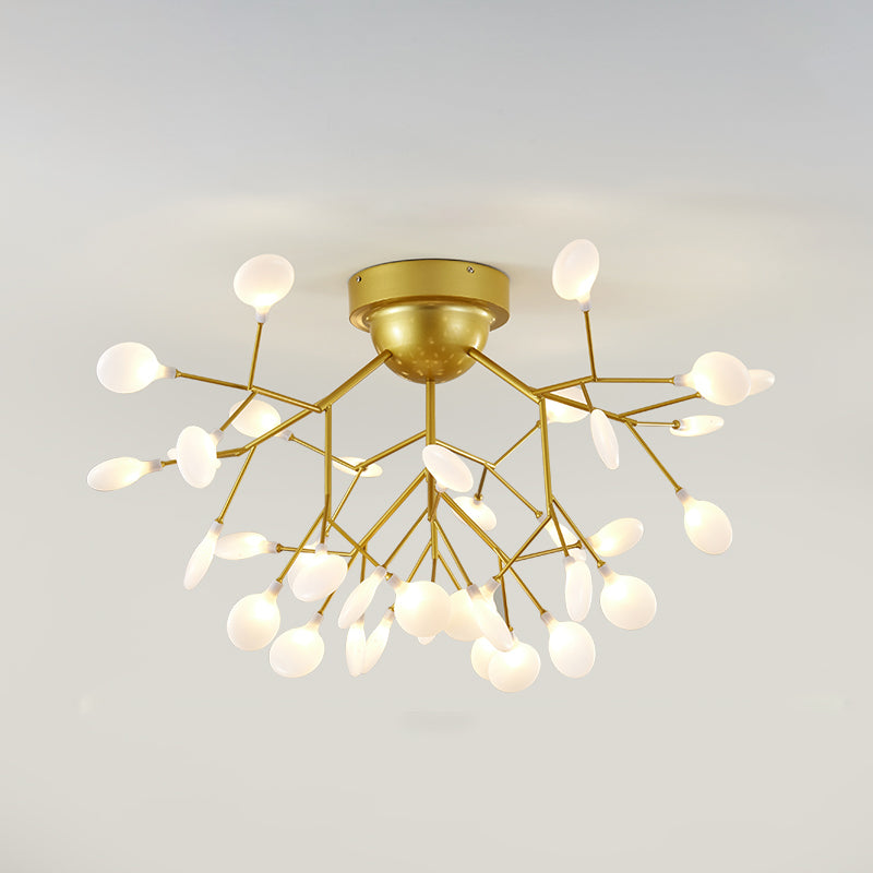 Nordic Heracleum Flush Light Fixture Metal Living Room LED Ceiling Flush Mount in Brass Clearhalo 'Ceiling Lights' 'Close To Ceiling Lights' 'Close to ceiling' 'Flush mount' Lighting' 2025300