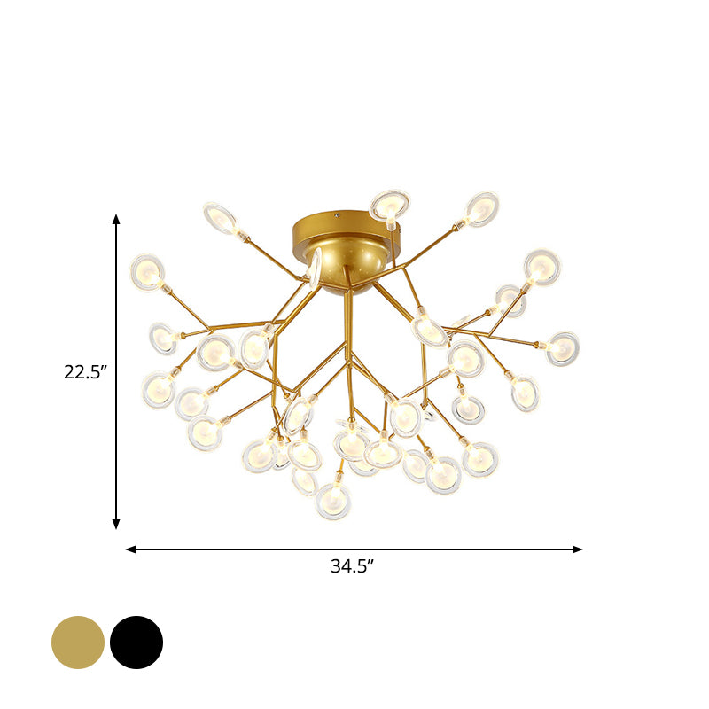 Acrylic Leaf-Shaped Flush Mount Lamp Modern LED Close to Ceiling Lighting for Bedroom Clearhalo 'Ceiling Lights' 'Close To Ceiling Lights' 'Close to ceiling' 'Flush mount' Lighting' 2025308