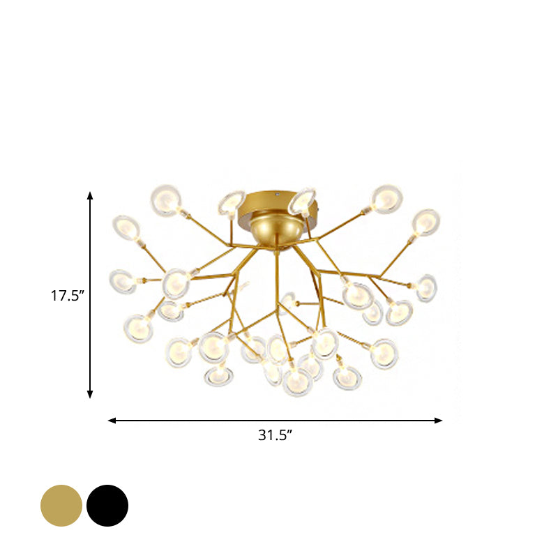 Acrylic Leaf-Shaped Flush Mount Lamp Modern LED Close to Ceiling Lighting for Bedroom Clearhalo 'Ceiling Lights' 'Close To Ceiling Lights' 'Close to ceiling' 'Flush mount' Lighting' 2025313