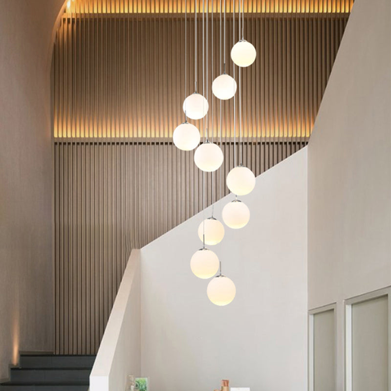 Orb Cream Glass Multi Light Pendant Modernist White Ceiling Suspension Lamp for Living Room Clearhalo 'Ceiling Lights' 'Modern Pendants' 'Modern' 'Pendant Lights' 'Pendants' Lighting' 2025387