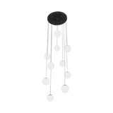 Ball Multi Pendant Light Modernist Cream Glass 10 Heads Black Suspension Lamp for Living Room Clearhalo 'Ceiling Lights' 'Modern Pendants' 'Modern' 'Pendant Lights' 'Pendants' Lighting' 2025411