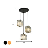 Beveled Crystal Cubic Cluster Pendant Contemporary Suspension Light Fixture with Swirl Design Clearhalo 'Ceiling Lights' 'Modern Pendants' 'Modern' 'Pendant Lights' 'Pendants' Lighting' 2025511