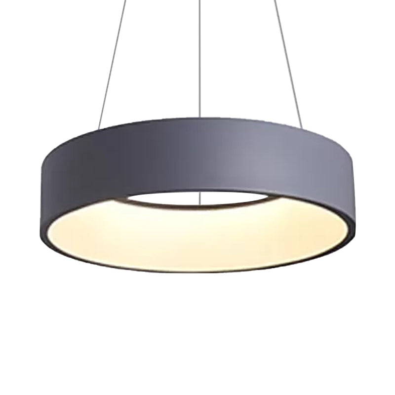 18"/23.5"/31.5" Dia Ring Ceiling Light Minimalist Metal White/Gray/Black Integrated LED Pendant Light Fixture for Dining Room Clearhalo 'Ceiling Lights' 'Modern Pendants' 'Modern' 'Pendant Lights' 'Pendants' Lighting' 202572