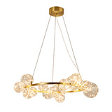Living Room LED Chandelier Lamp Minimal Gold Pendant Lighting with Orb Clear Glass Shade Clearhalo 'Ceiling Lights' 'Chandeliers' 'Glass shade' 'Glass' 'Modern Chandeliers' 'Modern' Lighting' 2025947