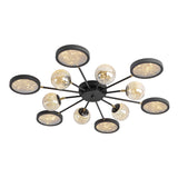 Sputnik Flush Mount Fixture Modernity Amber Glass Black Close to Ceiling Lamp with Glowing String Inside Clearhalo 'Ceiling Lights' 'Close To Ceiling Lights' 'Close to ceiling' 'Flush mount' Lighting' 2026031